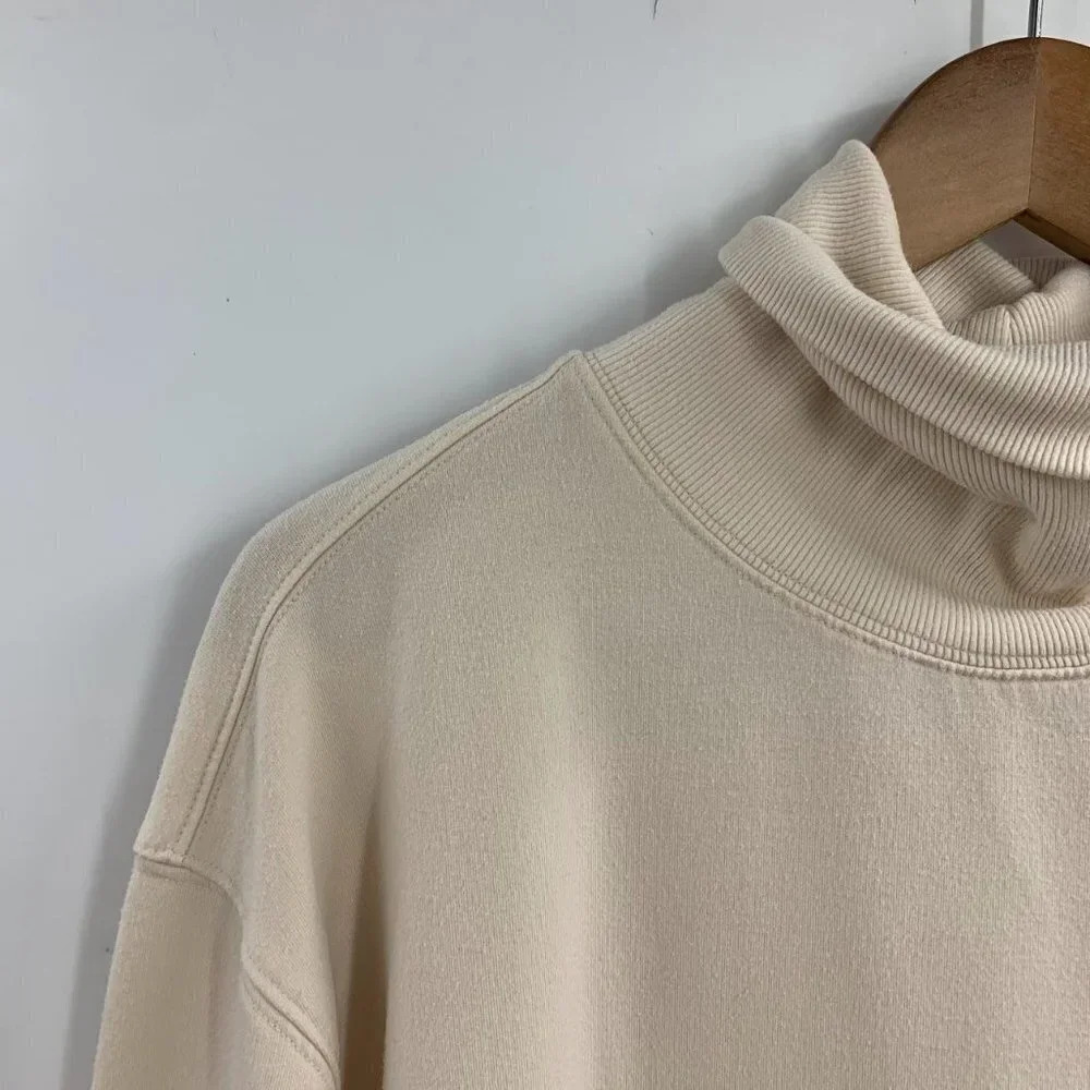 Athleta Women's Balance Cinch Turtleneck Sweatshirt in Chantilly Cream Size S‎ - Picture 3 of 11